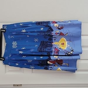 Beautiful Winter Scene Skirt Christmas Party Holiday Vintage